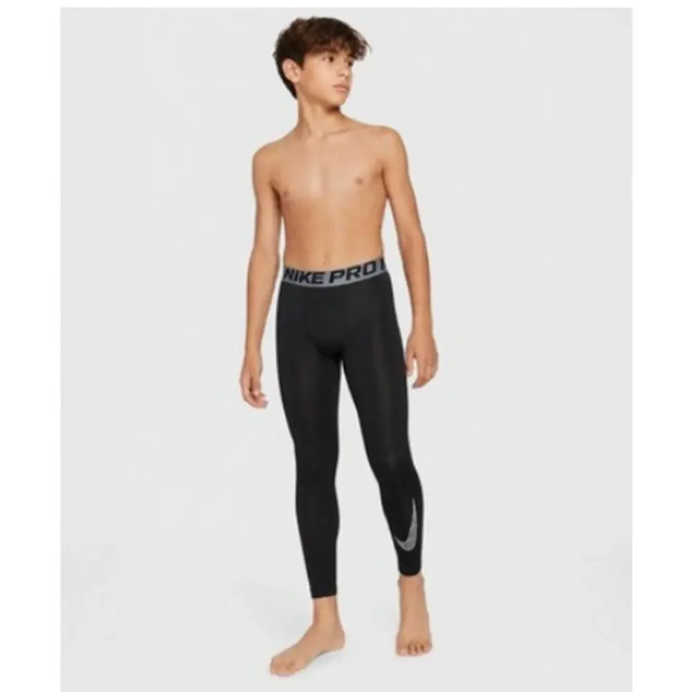 Nike Pro Boys Compression Tights Black Medium 858229-010 Youth Athletic Pants